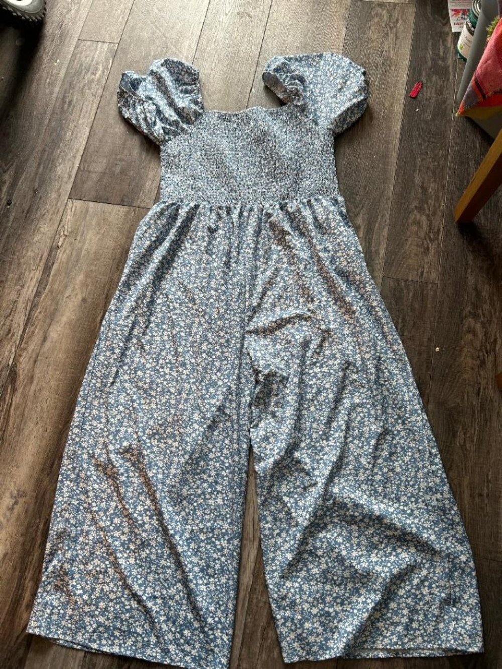 Blue Peasant Paisley Floral Wide Leg Jumpsuit XL - NWT  D1